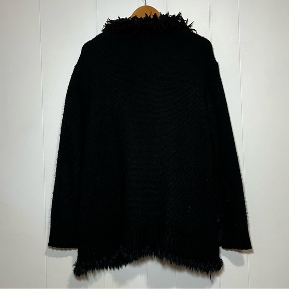 Lisa International Black Frayed Knit Cardigan Indie Sleeze Boho Plus Size 1X - Picture 5 of 10
